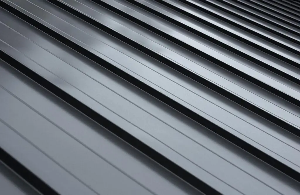 close up of metal roofing