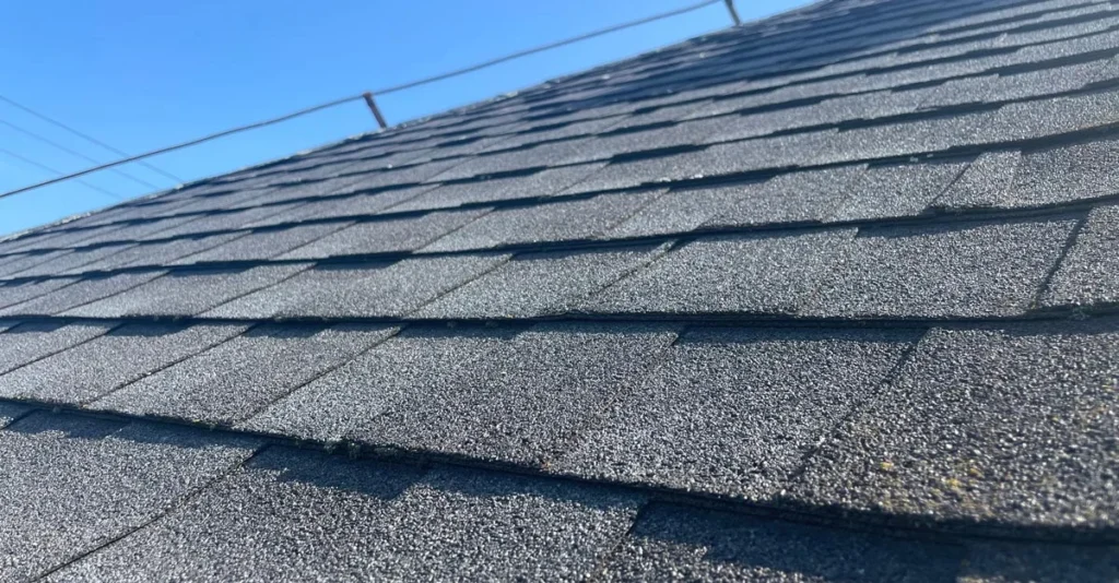 upclose of composite roofing shingles