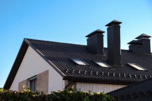 View of metal roof on residential home